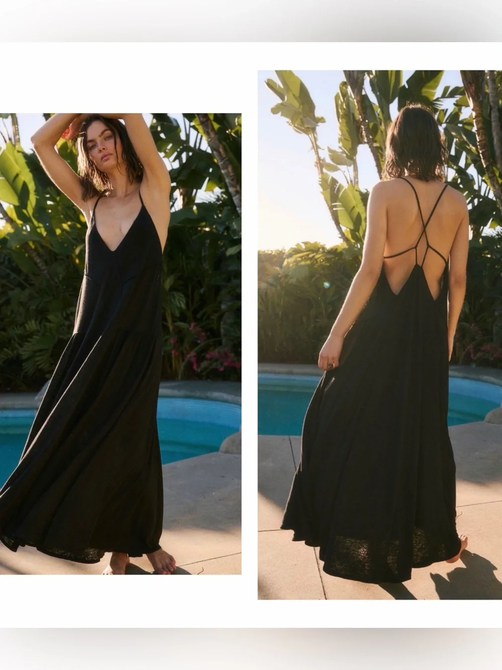 Free People Beach Eros Maxi Dress Black SZ S NWOT